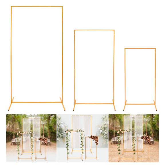 Metal Backdrop Stand Steel Tube 3* Wedding Stands Gold Rectangular Metal Backdrop Stand, Rectangular Balloon Frame