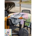 thumbnail image 4 of Easter Outdoor Tablecloth - 54x54 Inch Square Dining Table Cover, Spring Grey Rabbit Carrots Colorful Wooden Plank Waterproof Outdoor Table Cloth with Umbrella Hole & Zipper for Picnic/Patio/Party, 4 of 7