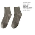 thumbnail image 7 of 1 Pair Men Cotton Socks Mid-tube Striped No Odor Solid Color High Elasticity Anti-slip Breathable Soft Warm Sweat-absorption Anti-shrink Business Sports Socks, 7 of 7