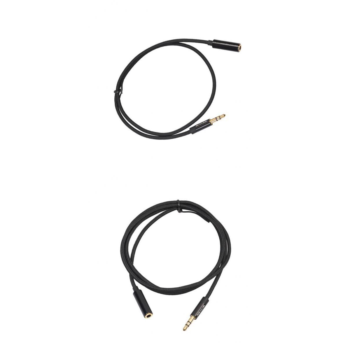 2x 3.5mm Stereo Audio Headphone Cable Extension Cord Male to 