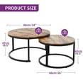 thumbnail image 7 of Dextrus Round Wood Coffee Table, Rustic Brown (Set of 2), 7 of 7