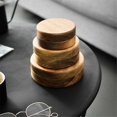 thumbnail image 2 of Wood Ashtrays with Lid Covered Windproof Ashtray with Stainless Steel Liner Indoor Outdoor Ash Tray,9 X 4cm, 2 of 5