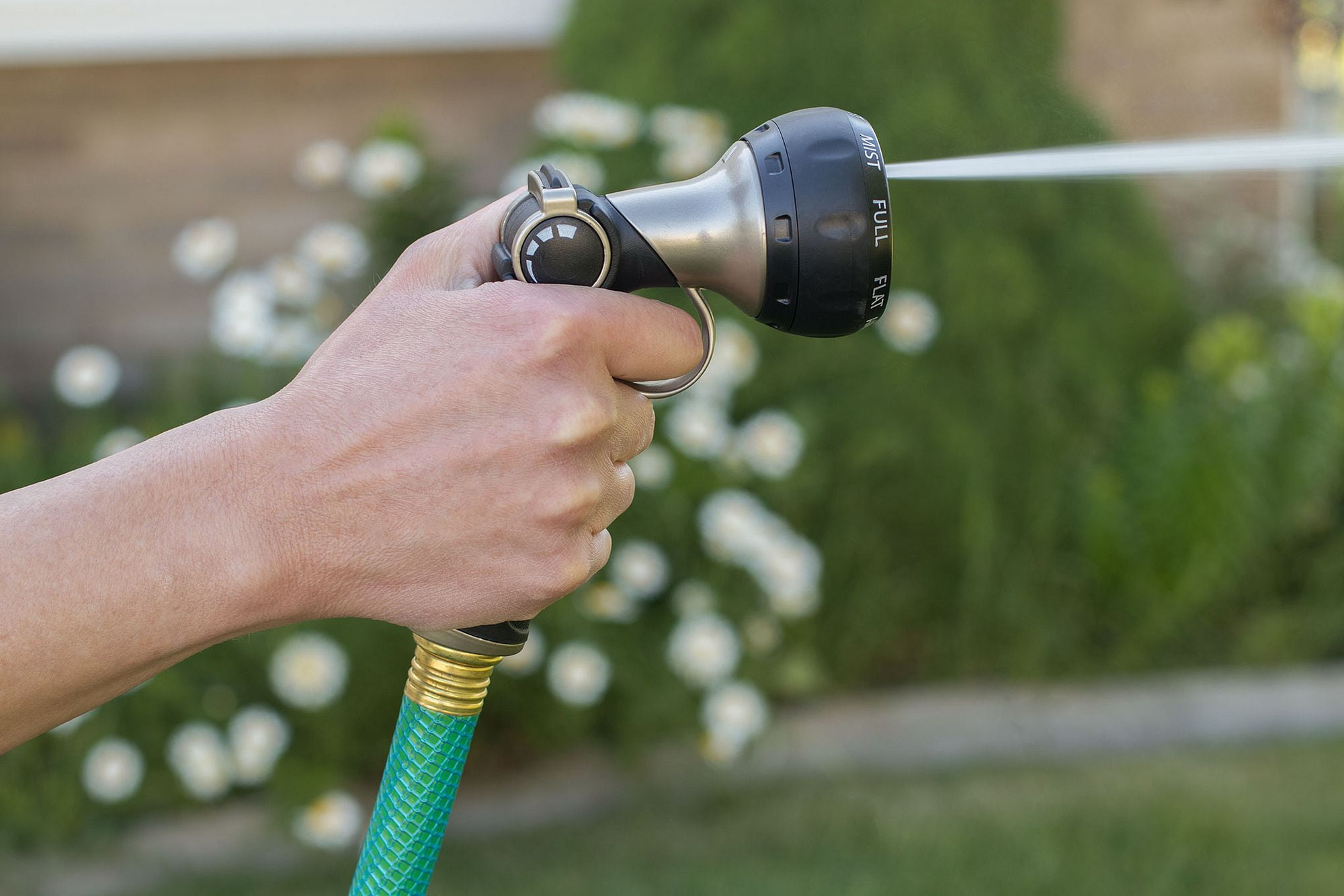Orbit 7-Pattern Metal Thumb Control Hose Watering Nozzle with Loop Handle