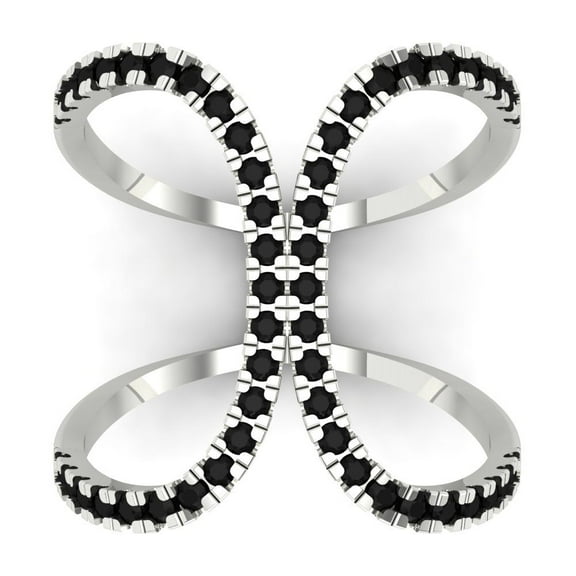 Statement Engagement Ring for Women - 0.5ct Natural Onyx in 14K White Gold Promise Ring