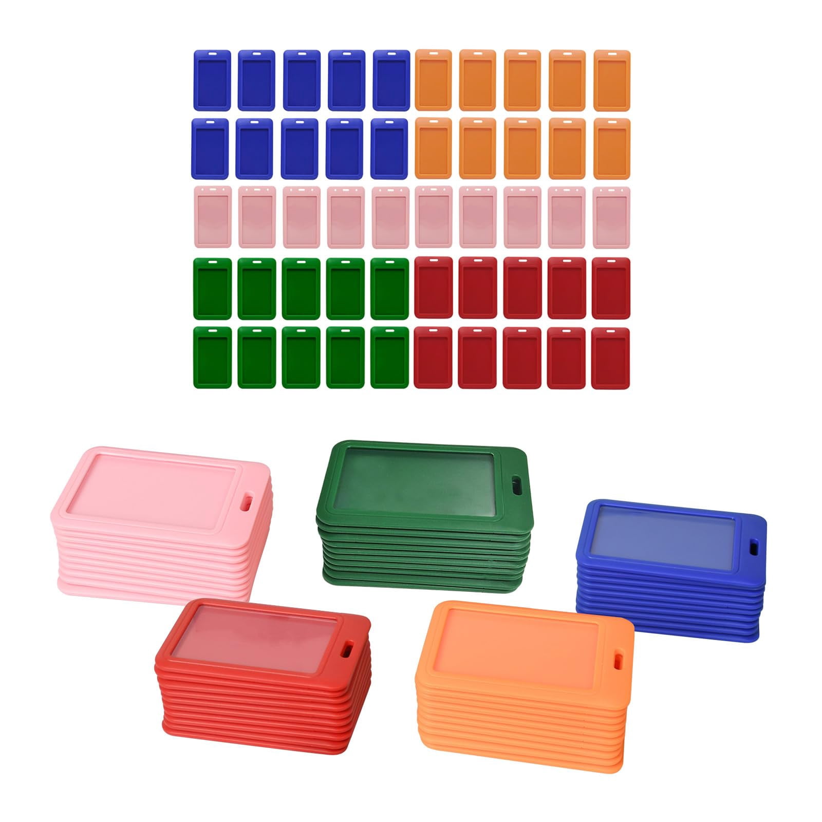 50 Pieces Sliding Id Badge Holder  Card Protector Case For Work Name Business