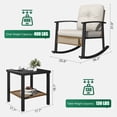thumbnail image 5 of Clouddwell 3-Piece Patio Furniture Set,Steel Rocking Chair with Comfortable Cushions and Coffee Table.for Garden,Yard off-White, 5 of 8