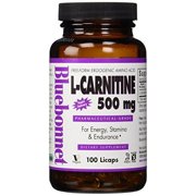Bluebonnet L-Carnitine 500 mg Liquid Capsules, 100 Count