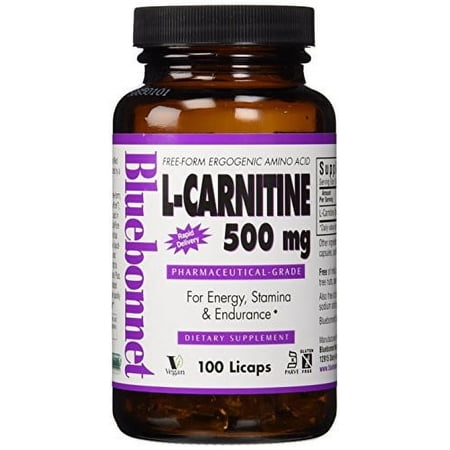 Bluebonnet L-Carnitine 500 mg Liquid Capsules, 100 Count