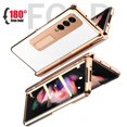 thumbnail image 6 of K-Lion for Samsung Galaxy Z Fold 3 Cross Pattern Case, Luxury PU Leather Hybrid Plating PC Hidden Kickstand Cover Shockproof Protective Folding Slim Hard Case for Samsung Galaxy Z Fold 3 5G 2021,White, 6 of 7