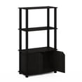 thumbnail image 3 of Furinno Go Green 4-Tier Multipurpose Display Shelf with Door, Espresso/Black, 3 of 6