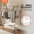 thumbnail image 2 of VEVOR Heavy Duty Clothes Rack, Double Hanging Rod Clothing Garment Rack for Hanging Clothes, Adjustable Height and Extendable Length Clothing Rack with Bottom Storage Area, 600 lbs Load Capacity, 2 of 9
