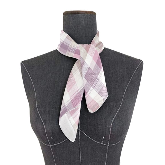 Square Scarf 24x24 Inch Purple-pink Checkered Pattern Silky Satin Sun Protection Neck Scarf for Women Multi-Purpose Head Wrap Bandana for Hair Bag Decoration
