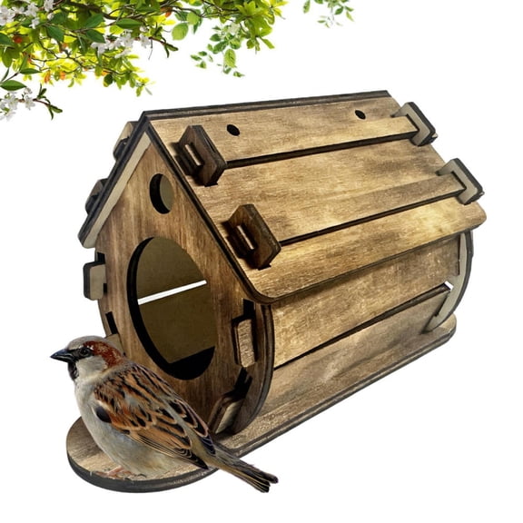 Ipretty Bird House Hangable Wooden Birdhouse for Sparrow Backyard Bird House for Bluebirds Sparrow Chickadee Outdoor Garden Yard Patio Porch Tree presents