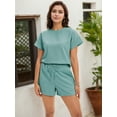 thumbnail image 2 of DARING DIVA Women's Summer 2 Pieces Outfits Short Sleeve Tops Shorts L Green, 2 of 7