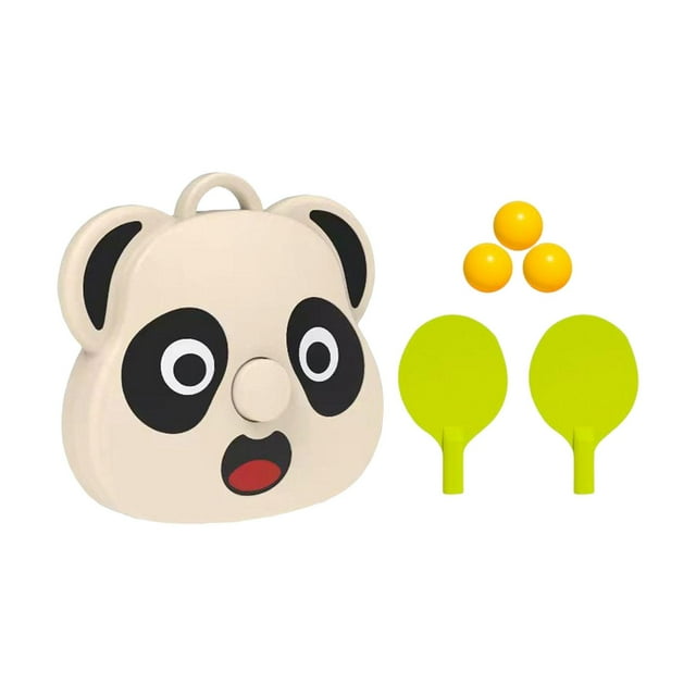 Juego de Y Pelotas de Tenis de Mesa, Equipo de Regalo, Juguete para Padres E Hijos, Entrenamiento de Tenis de Mesa para Ejercicio, Coordinación Panda 65x7cm shamjiam entrenador de tenis