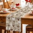 thumbnail image 6 of Coffee Table Runner 36 Inches, Beige Farmhouse Retro Beans Latte Tea Cup Funny Bed Runner Dresser Scarves Tabletop for Indoor Outdoor Parties/Ceremony/Banquet, 13"x 36", 6 of 8