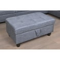 thumbnail image 3 of Hassch Futon 3 PC Sectional Sofa Set with Storage Ottoman,Gray, 3 of 5