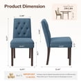 thumbnail image 3 of EOP Dining Chairs Set of 6, Modern Upholstered Fabric Dining Room Chairs, Armless Kitchen Side Chairs with Wood Legs and Padded Seat for Living Room, Bedroom, Kitchen, Blue, 3 of 9