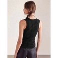 thumbnail image 6 of Womens Ribbed Tank Tops Summer Slim Fit V Neck Tops Casual Basic Knit Sleeveless Shirts Black S, 6 of 7