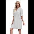 thumbnail image 2 of Vestido Recto Casual con Cuello en V Gris Talla S, 2 of 10