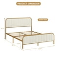 thumbnail image 2 of Simzone Queen Size Upholstered Bed Frame with Velvet Headboard, Golden Metal Heavy Duty Mattress Foundation, Noise Free Design, No Box Spring Needed, Gold/Beige, 2 of 6