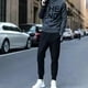 thumbnail image 5 of Jumpingount Slim Fit Hombres Pantalones casuales Elásticos apretados Harem Pantalones con bandas Elásticos apretados Harem Pantalones Lápiz Pantalones Ropa interior negro METRO Jumpingount FS6718-01, 5 of 5
