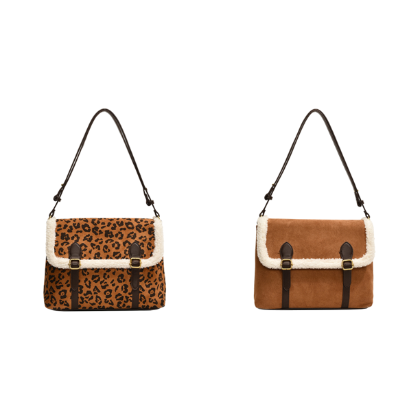 Bolso Bandolera Gamuza para Mujer Con Correa Ajustable El (estampado Leopardo)
