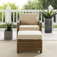 thumbnail image 4 of Afuera Living 2-Piece Wicker / Rattan Armchair & Ottoman in Sand/Weathered Brown, 4 of 4