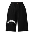 thumbnail image 5 of Womens Bermuda Shorts Cotton Elastic High Waist Wide Leg Pockets Breathable Knee Length Bermuda Long Shorts for Women, 5 of 7