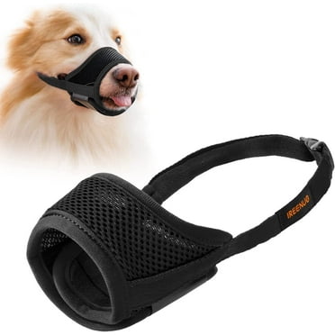 FACEGA Dog Muzzle,Adjustable Dog Muzzle for Large Dogs,Breathable Fabric Muzzle for Large Sized Dog,Black