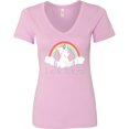 thumbnail image 3 of Inktastic I Love Unicorns Women's V-Neck T-Shirt, 3 of 5