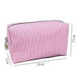 thumbnail image 5 of Bolsas de cosméticos for mujer, bolsa de cosméticos Seersucker, neceser de viaje, bolsa de maquillaje a rayas, organizador estético, bolsa de almacenamiento, 5 of 5