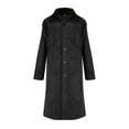 thumbnail image 3 of ManxiVoo Mens Trench Coat Autumn and Winter New Suede Men's Coat Integrated Coat Warm Men's Windbreaker Coat Trench Coat Men Black XXXXXL, 3 of 5