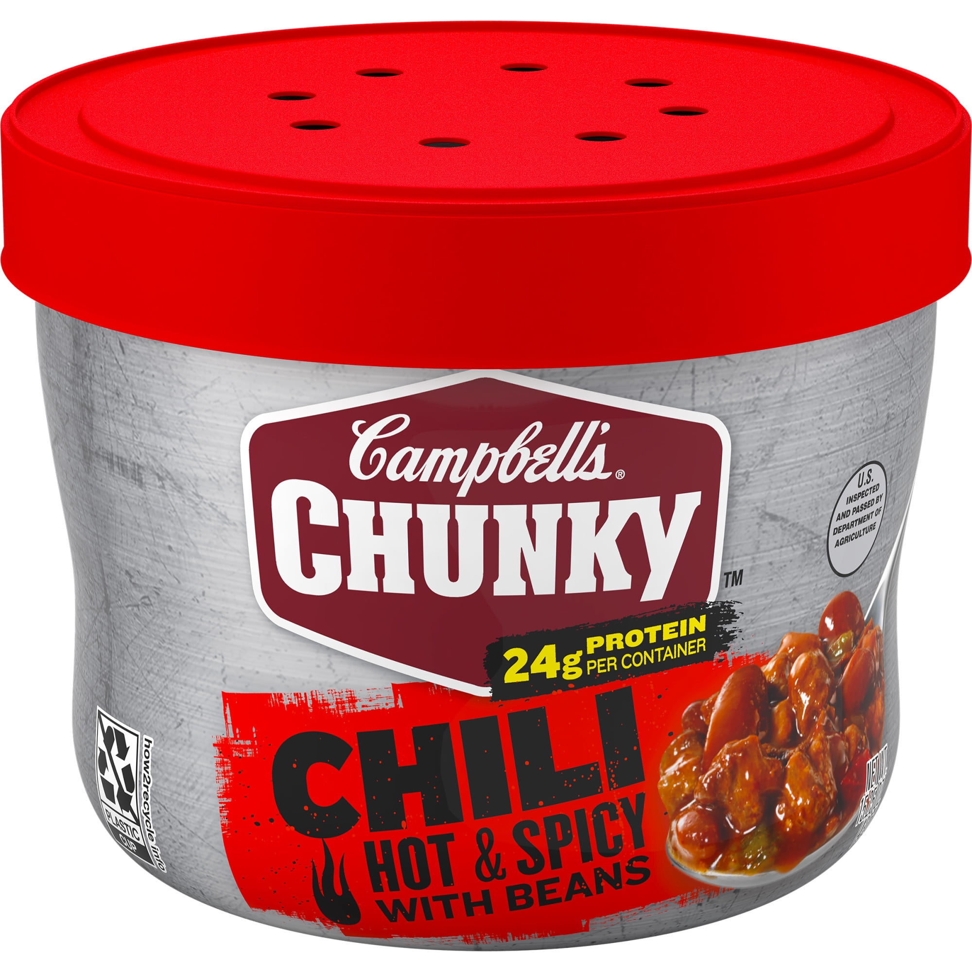 Campbell's ChunkyTM Chili, Hot & Spicy with Beans, 15.25 oz. Microwavable Bowl