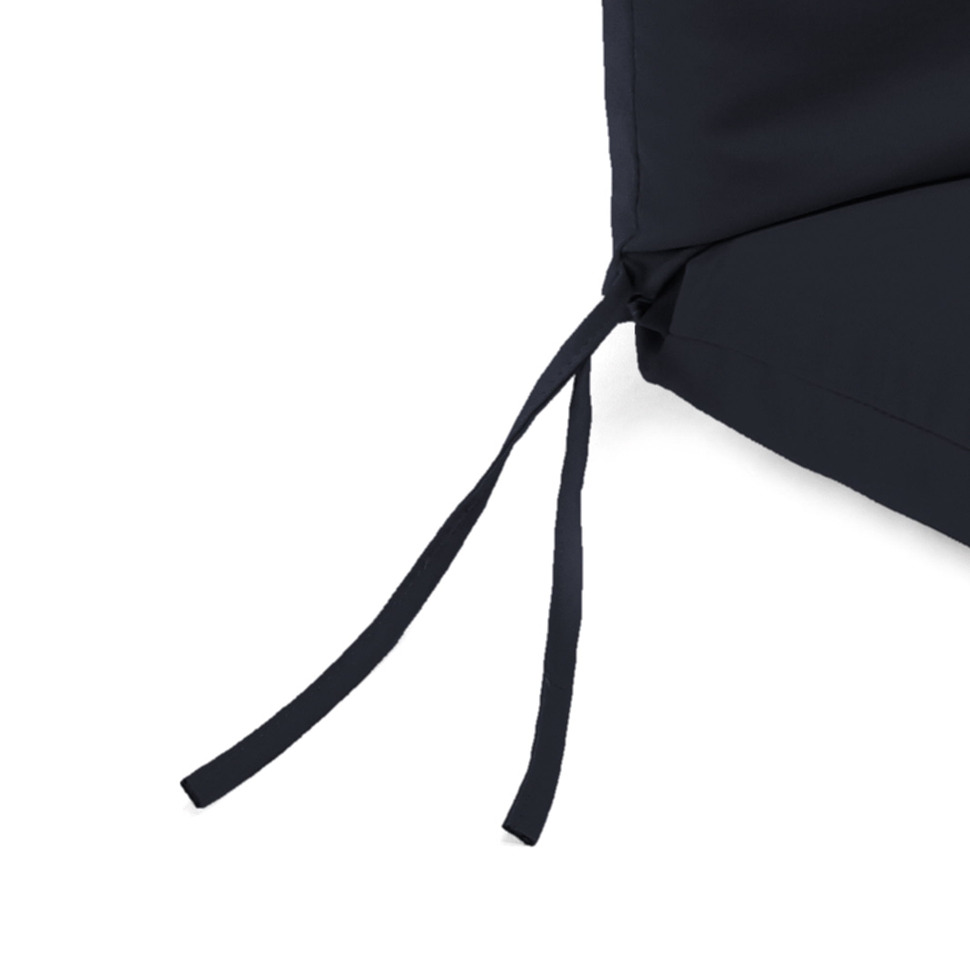 Jordan Manufacturing 44" x 21" Navy Solid Rectangular Outdoor Chair Cushion with Ties and Hanger Loop