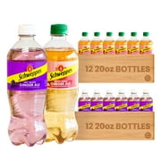 Schweppes White Peach Ginger Ale - Dry Grape - Variety Pack - Refreshingly Delicious - 24, 20oz Bottles