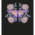thumbnail image 2 of Vintage Floral Gradient Butterfly Adult Black Crew Neck Short Sleeve Tee-Medium, 2 of 4
