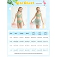 thumbnail image 2 of BULLPIANO Girls Swimsuit 3 Piece Tropical Floral Print Bikini Set Criss Cross Bathing Suit with Drawstring Quick Dry Cover Up Skirt 9-16Y, 2 of 9