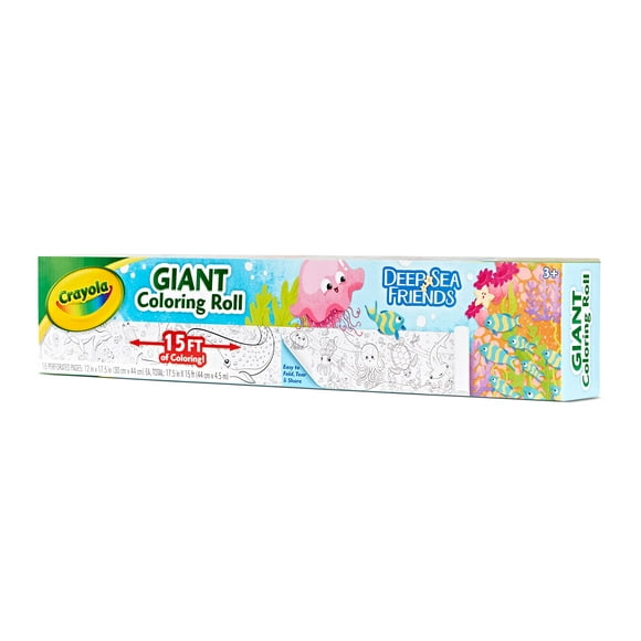Crayola Giant Coloring Roll, 15 Perforated Ocean Coloring Pages, Gift for Kids, Ages 3, 4, 5, 6