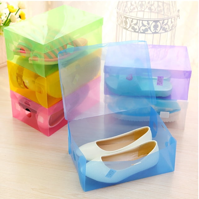 Xihbxyly Cajas Transparentes para Guardar Zapatos, Organizador de Plástico Transparente, Diseño Plegable para Un Fácil Almacenamiento, Versátiles para Guardar En El Armario o para Viajar, Ahorran Esp
