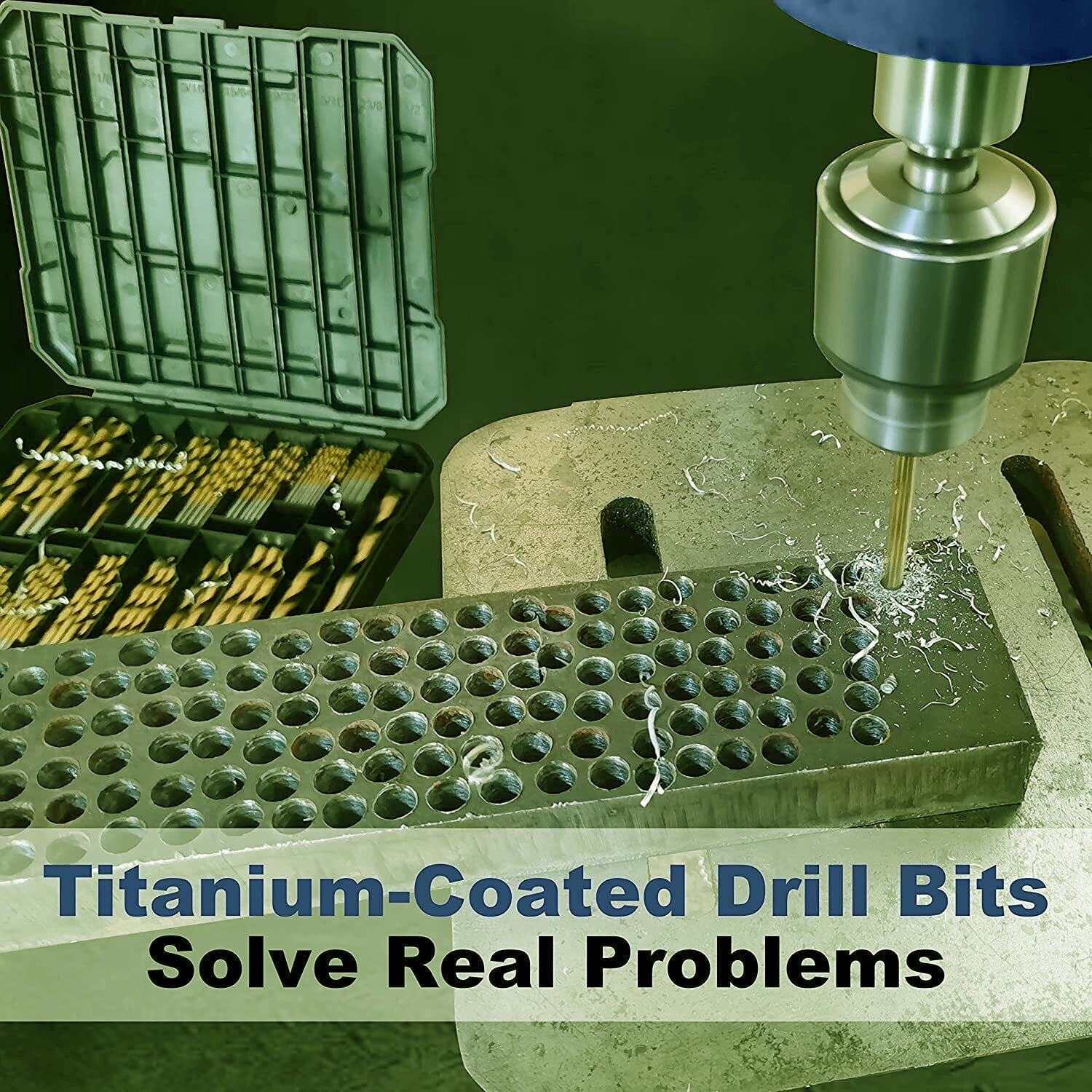 99Pcs HSS Twist Drill Bit Set Jobber Length Titanium Nitrided Metalworking Drill Steel Metal Iron Plastic Wood