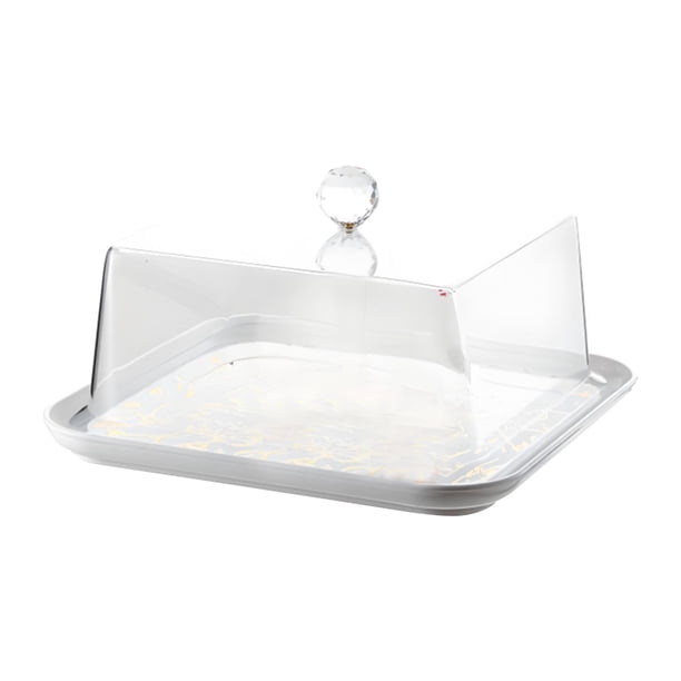 Cubierta de acrílico a prueba de polvo para pasteles, pan y mesa de comedor transparente. L cuadrada de oro