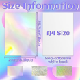 thumbnail image 4 of 60-Pack Metallic Holographic Cardstock Shiny Fluorescent A4 Thick Cardstock Mirror Paper for Card Making Scrapbooking, 4 of 7