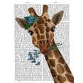 thumbnail image 2 of Fab Funky 12x14 Black Ornate Wood Framed with Double Matting Museum Art Print Titled - Chewing Giraffe 1, 2 of 4