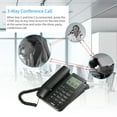 thumbnail image 3 of 2-Line Digital Corded Telephone Desk Landline Phone with LCD Display Support 3-Way Conference Call/Redial/Auto-redial/Set Key/Memory Key/Speakerphone Hands-free for Hotel Office Business, 3 of 8