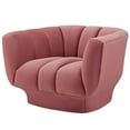 thumbnail image 3 of Tufted Armchair Accent Chair, Set of 2, Velvet, Pink, Modern Contemporary Urban Design, Living Lounge Room Hotel Lobby Hospitality, 3 of 4
