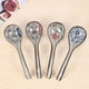 thumbnail image 4 of Cucharas de Arroz de CeráMica China Retro AsiáTica de 4 Piezas, Cuchara de Sopa Ramen con Manejar Curvo, Cucharas de Flores Pintadas con Manejar, 4 of 5
