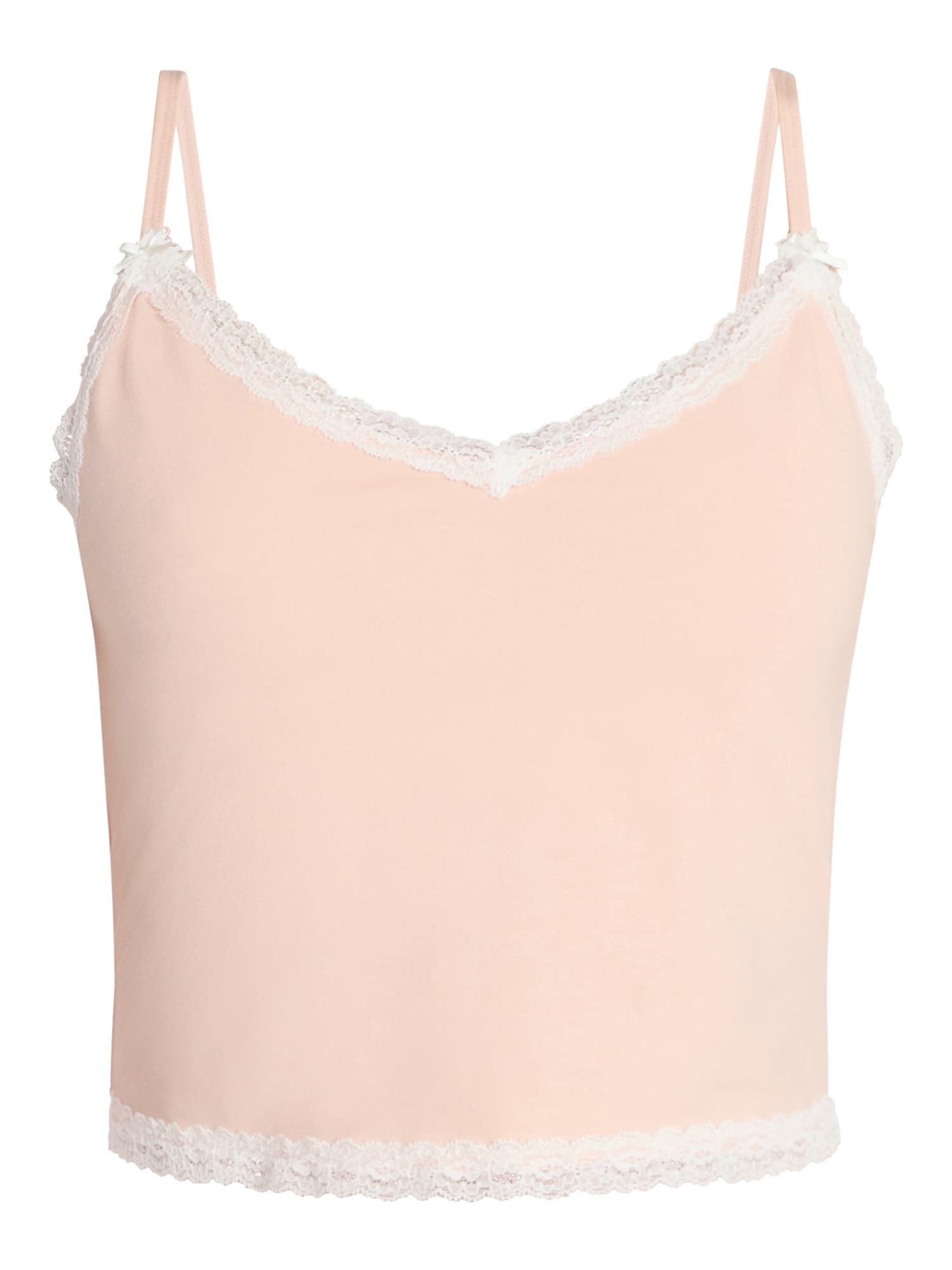 No Boundaries Single Jersey Lace Sleep Cami Top, Women's XXS-3X