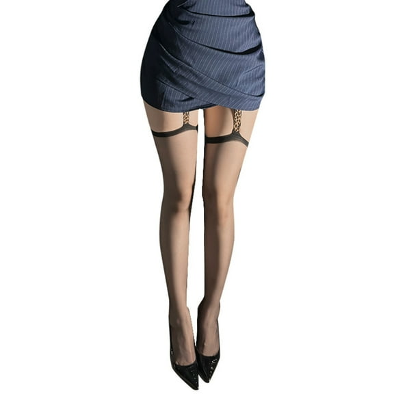 GRABLOOM Garter Belt Thigh High Stockings Leggings Suspender Pantyhose High Waist Tights