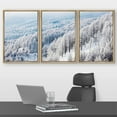 thumbnail image 2 of wall26 Framed Canvas Print Wall Art Set Aerial View Winter Snow Tree Forest Nature Wilderness Photography Realism Rustic Landscape Colorful Cool for Living Room, Bedroom, Office - 24"x36"x3, 2 of 5
